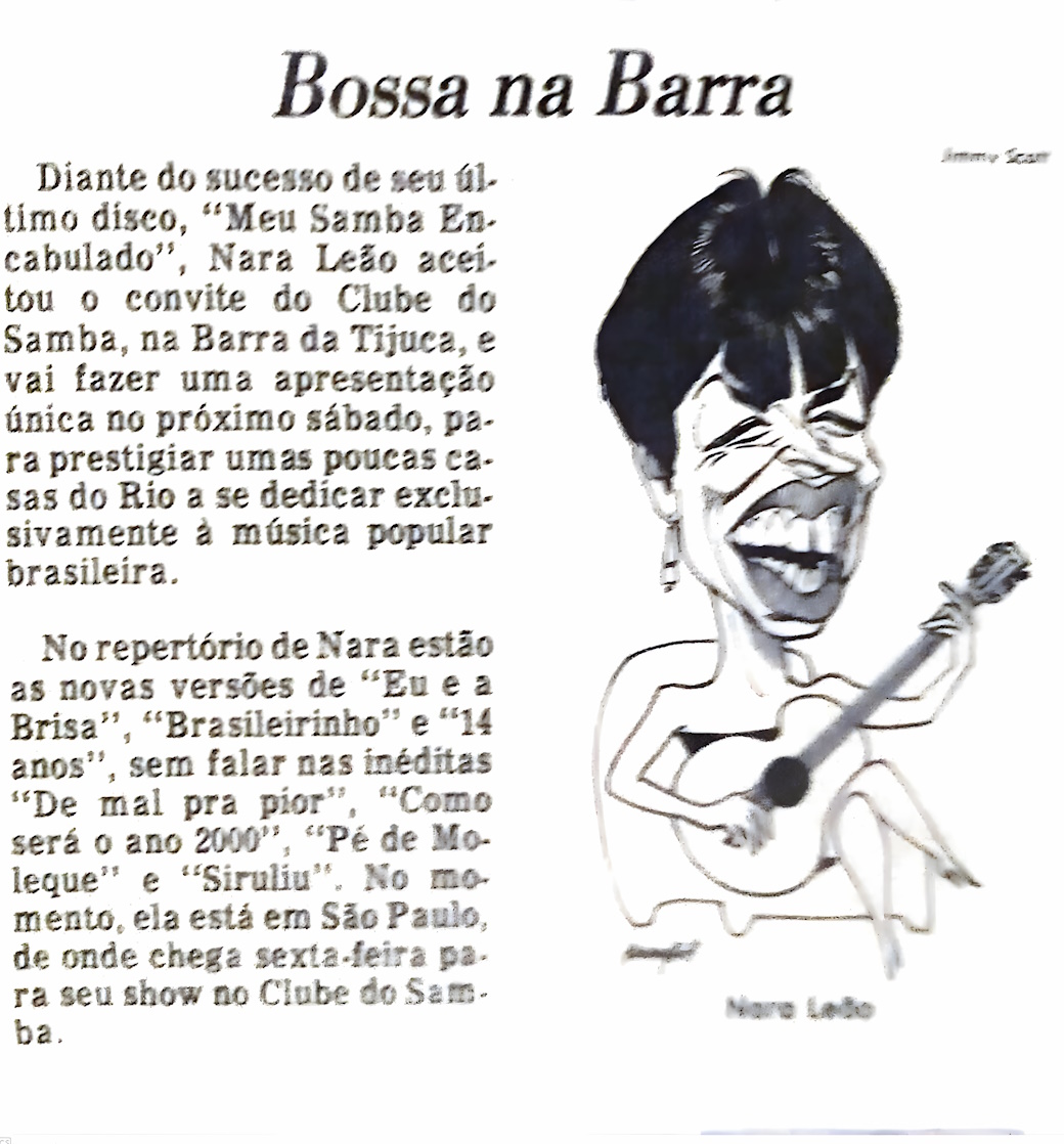 Na imagem

Nota de divulgação do Colunista do Jornal O Globo Carlos
Swann - 5/10/83